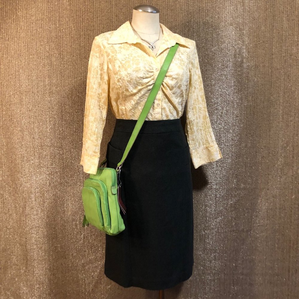 Forest Green Size 12 Ann Taylor Lined Wool Pencil Skirt